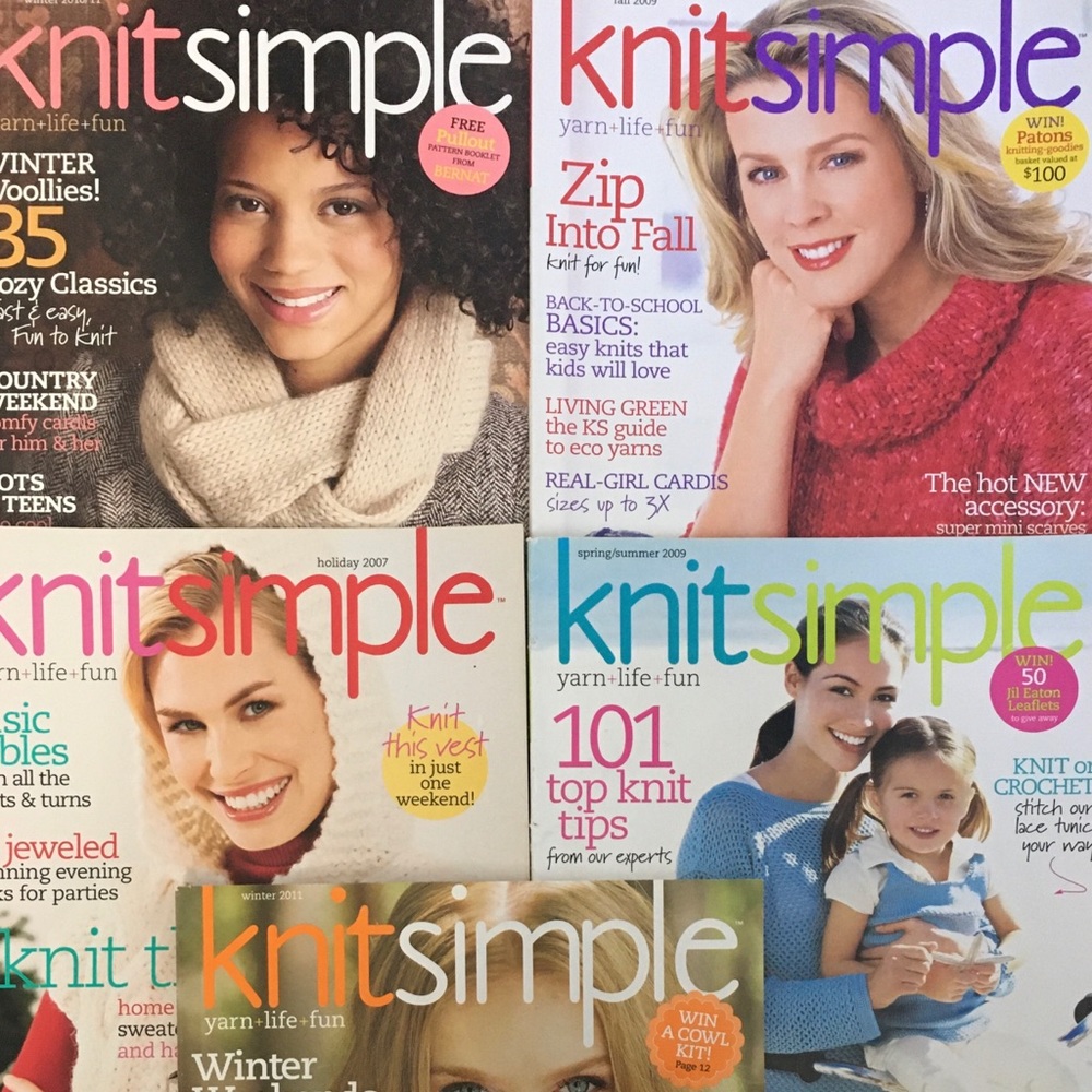 Bundle Knitsimple Yarn+Life+Fun 5 Magazine Issues 2007-2011
